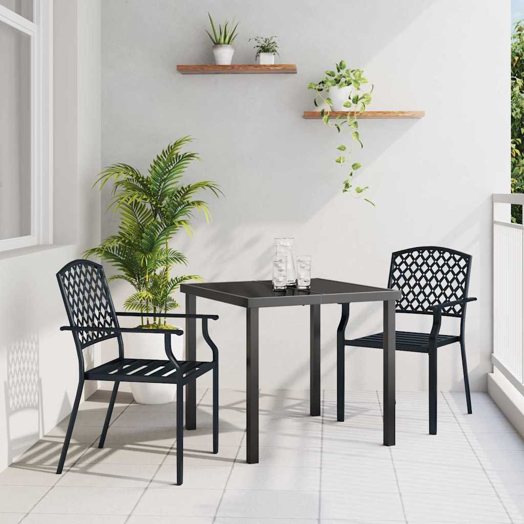 Garden Dining Set 3 pcs Anthracite Powder-Coated Steel