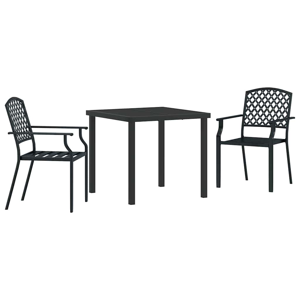 Garden Dining Set 3 pcs Anthracite Powder-Coated Steel