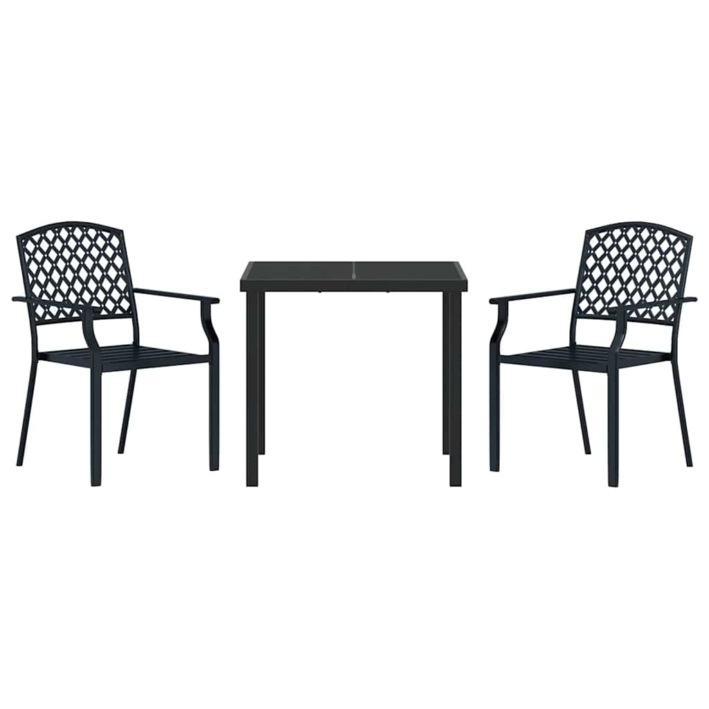 Garden Dining Set 3 pcs Anthracite Powder-Coated Steel