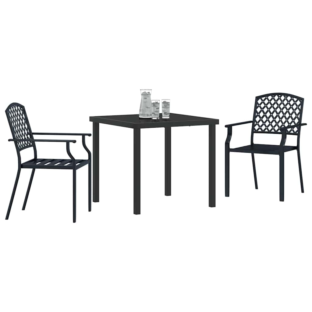 Garden Dining Set 3 pcs Anthracite Powder-Coated Steel