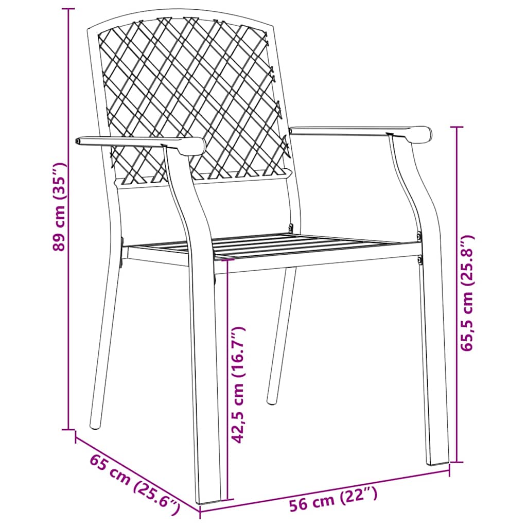 Garden Dining Set 3 pcs Anthracite Powder-Coated Steel