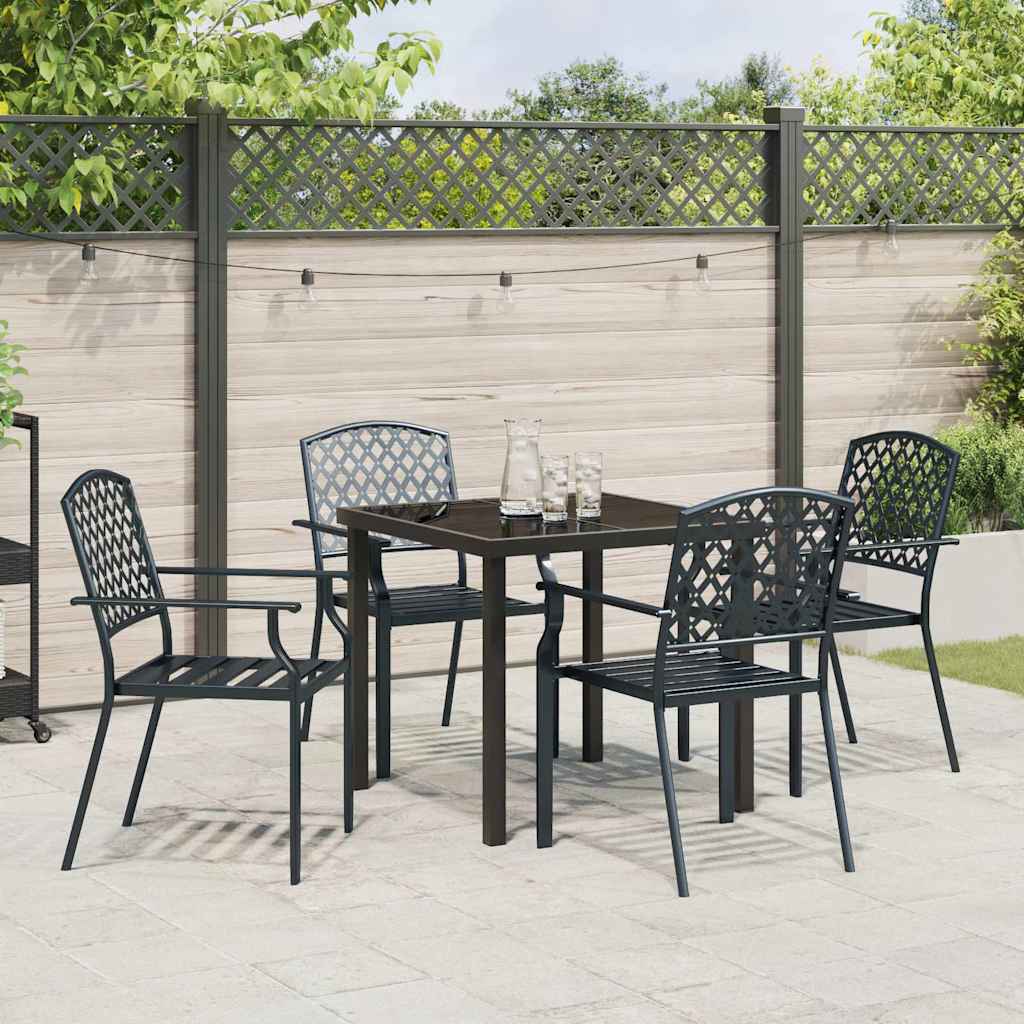 Garden Dining Set 5 pcs Anthracite Powder-Coated Steel