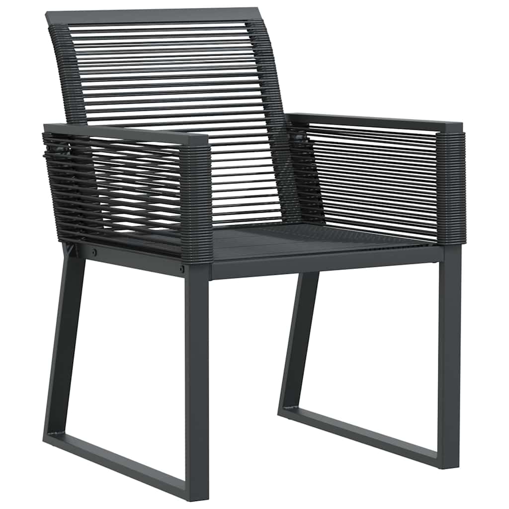 Garden Dining Set 3 pcs Black Powder-Coated Steel