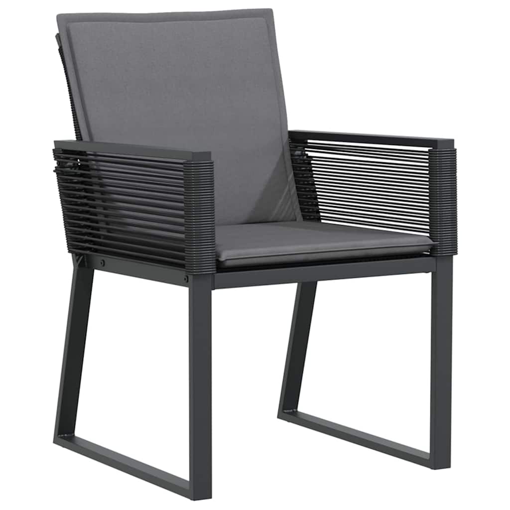 Garden Dining Set 3 pcs Black Powder-Coated Steel