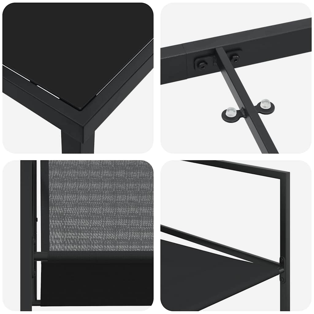 Garden Dining Set 5 pcs Black Textilene and Steel