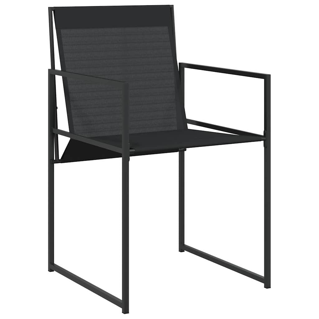 Garden Dining Set 5 pcs Black Textilene and Steel