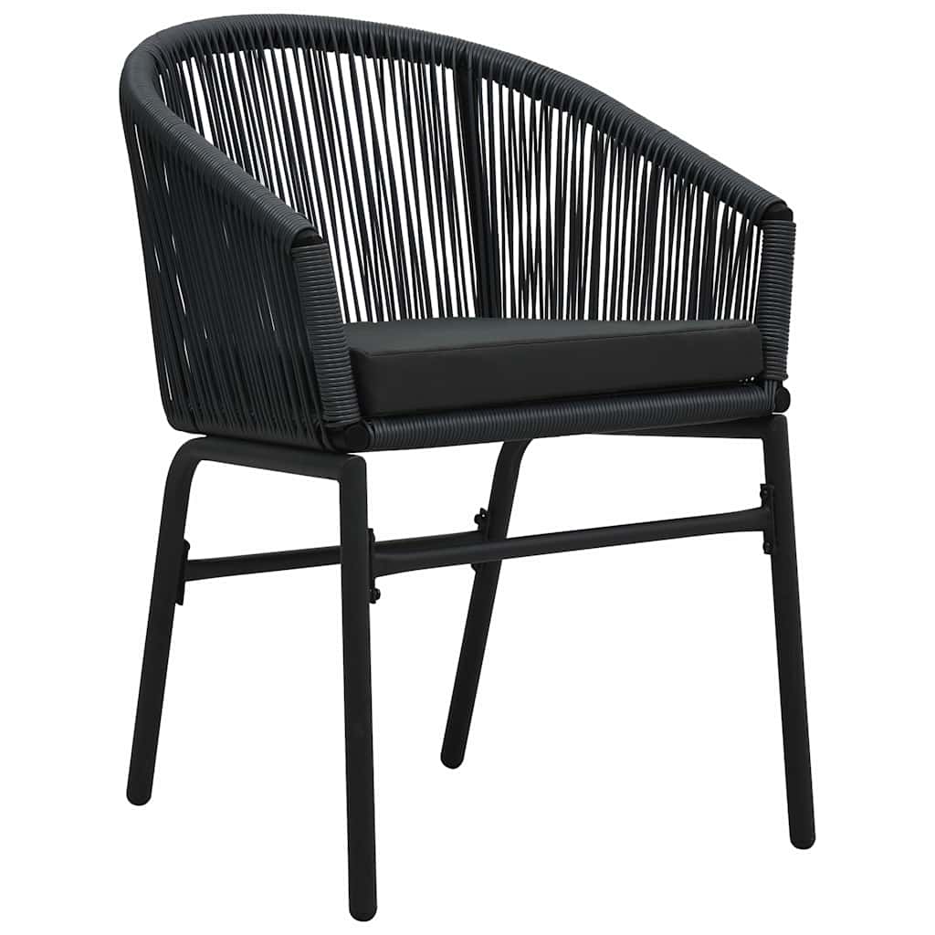 Garden Dining Set 3 pcs Black Powder-Coated Steel
