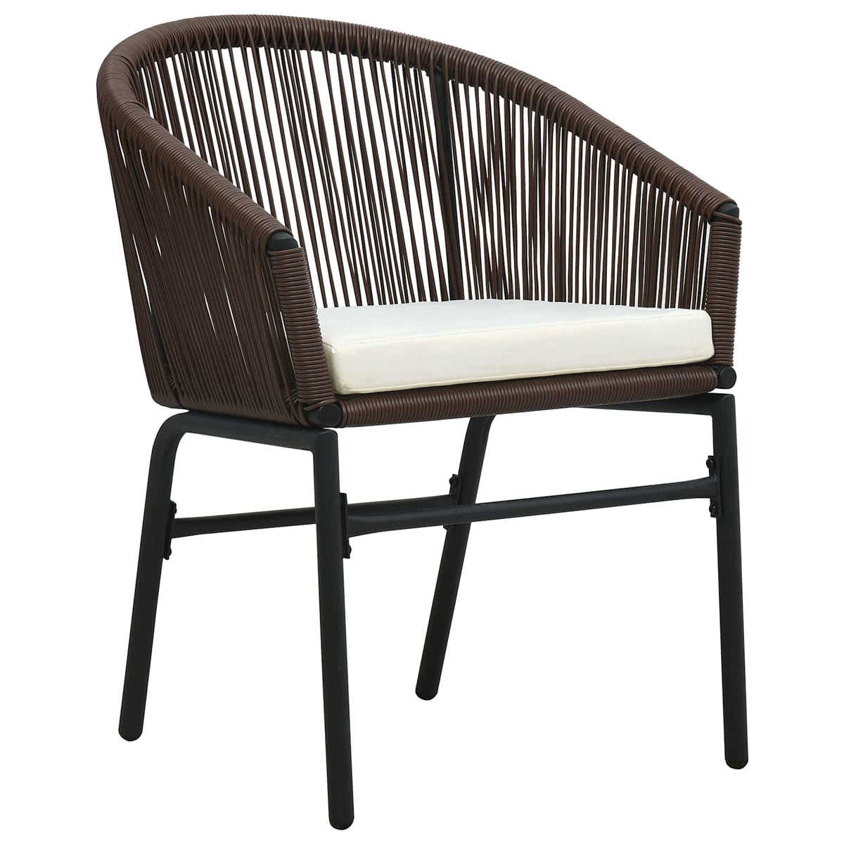 Garden Dining Set 5 pcs Brown Powder-Coated Steel