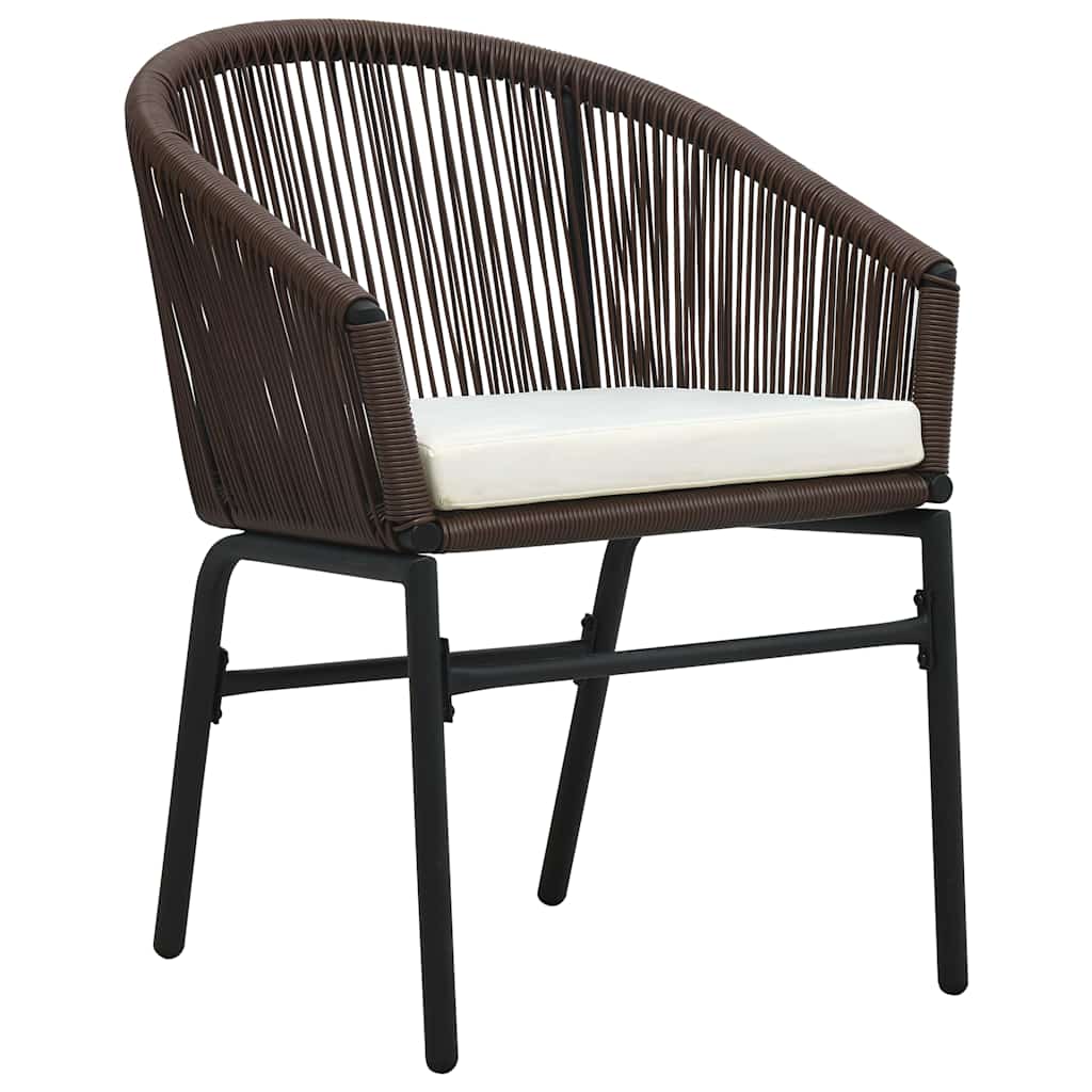 Garden Dining Set 5 pcs Brown Powder-Coated Steel