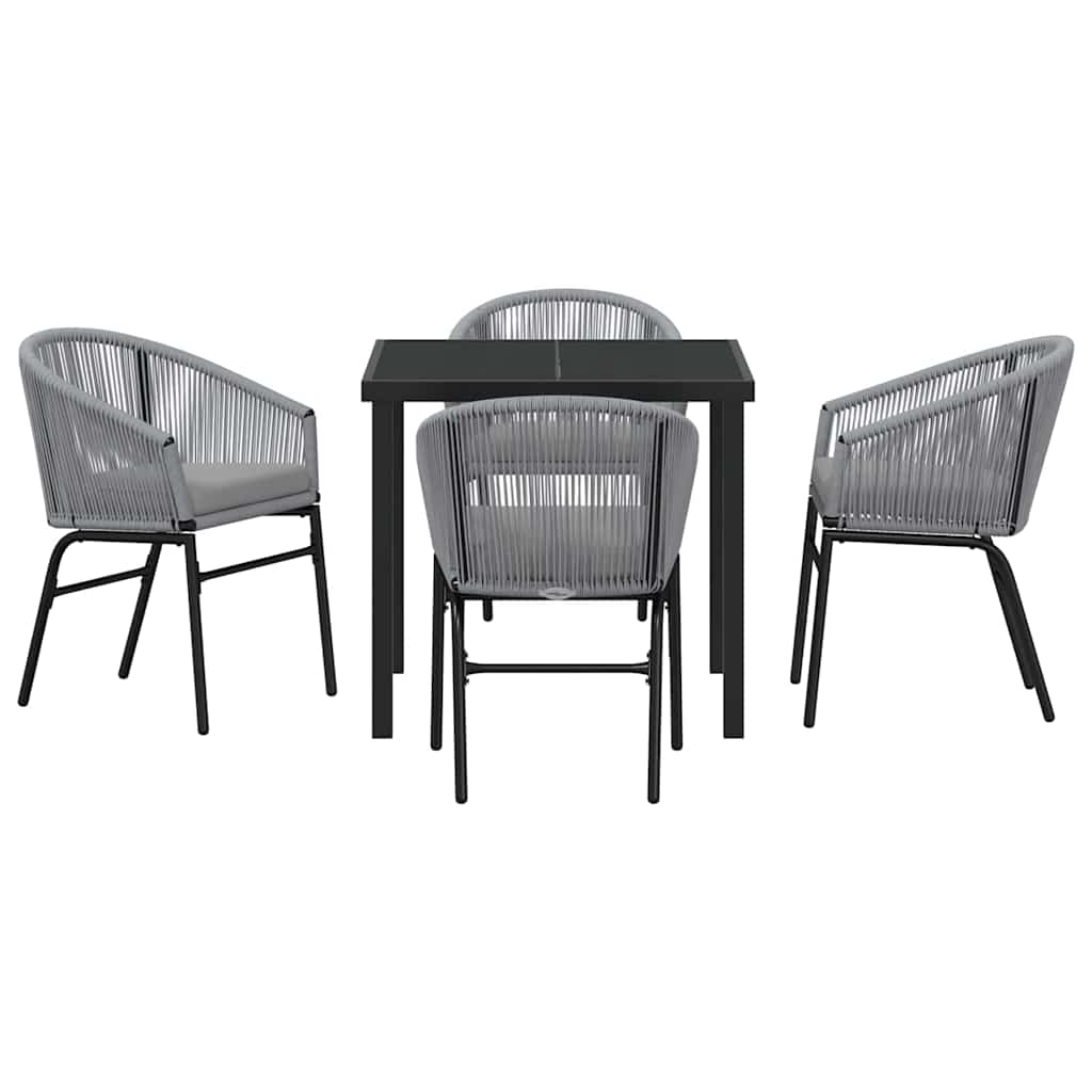 Garden Dining Set 5 pcs Anthracite Powder-Coated Steel