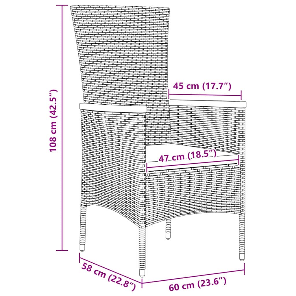 Garden Dining Set with Cushion 5 pcs Grey Powder-Coated Steel