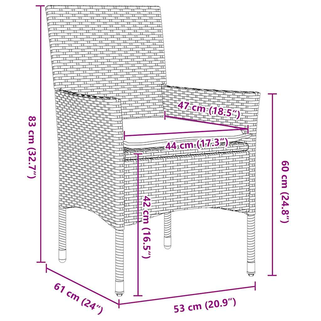 Garden Dining Set with Cushion 9 pcs Light Grey Poly Rattan