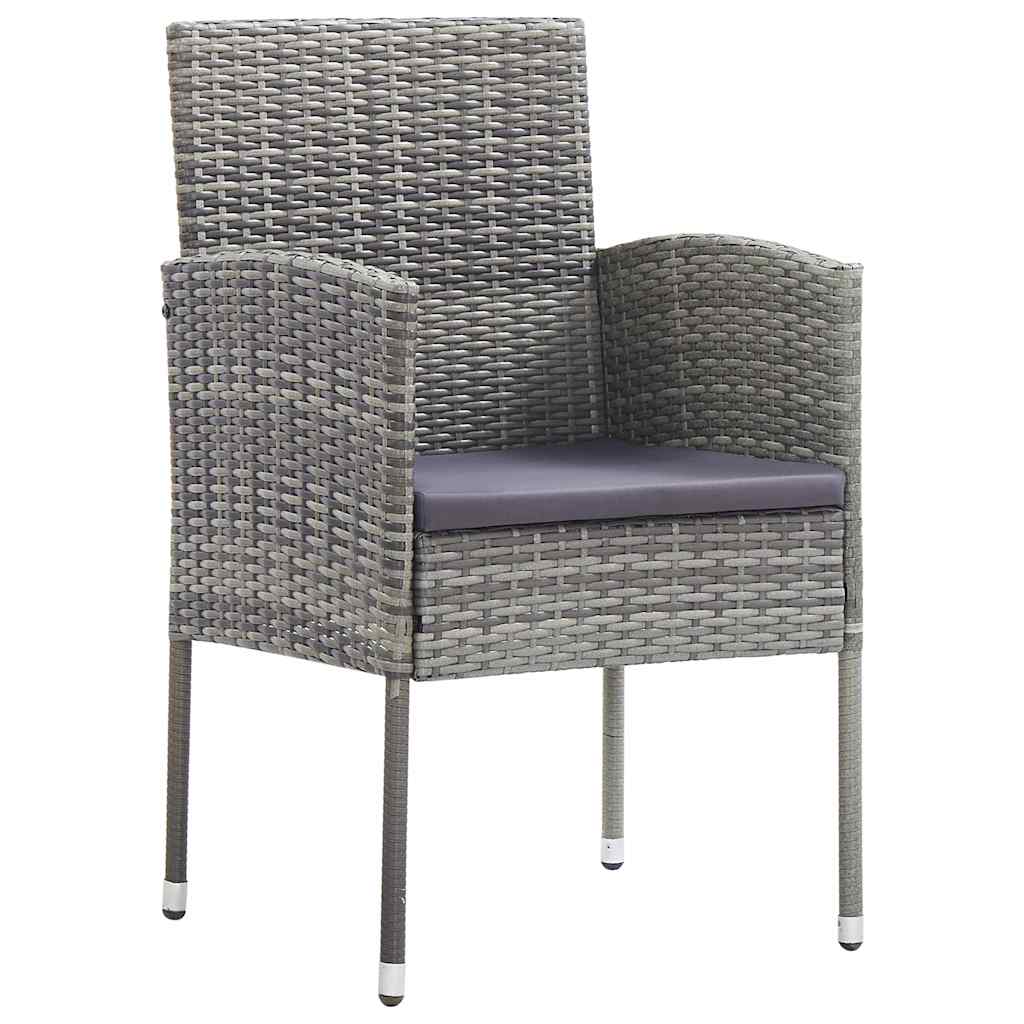 Garden Dining Set 5 pcs Grey Poly Rattan