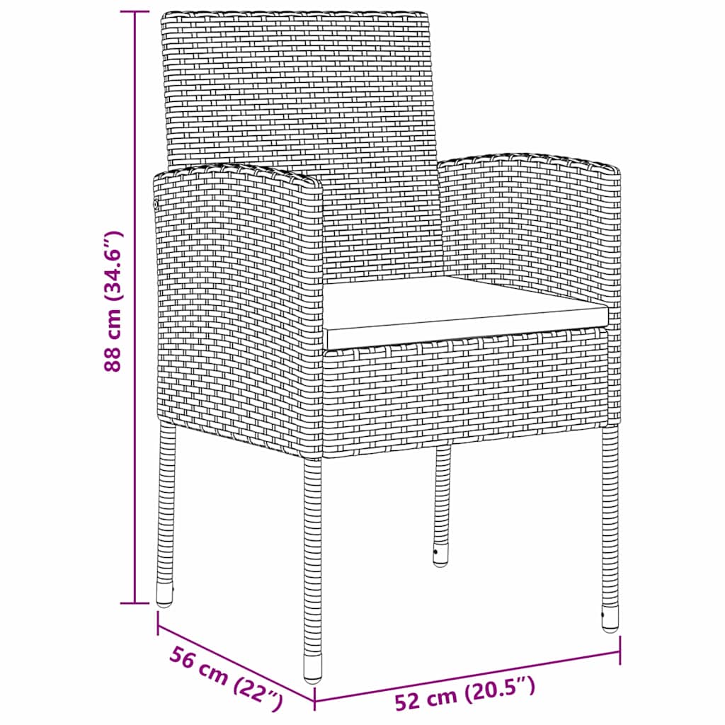 Garden Dining Set 5 pcs Grey Poly Rattan