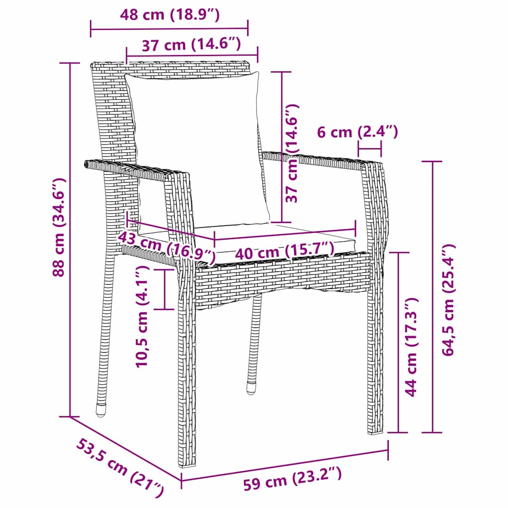 Garden Dining Set with Cushion 9 pcs Black Poly Rattan