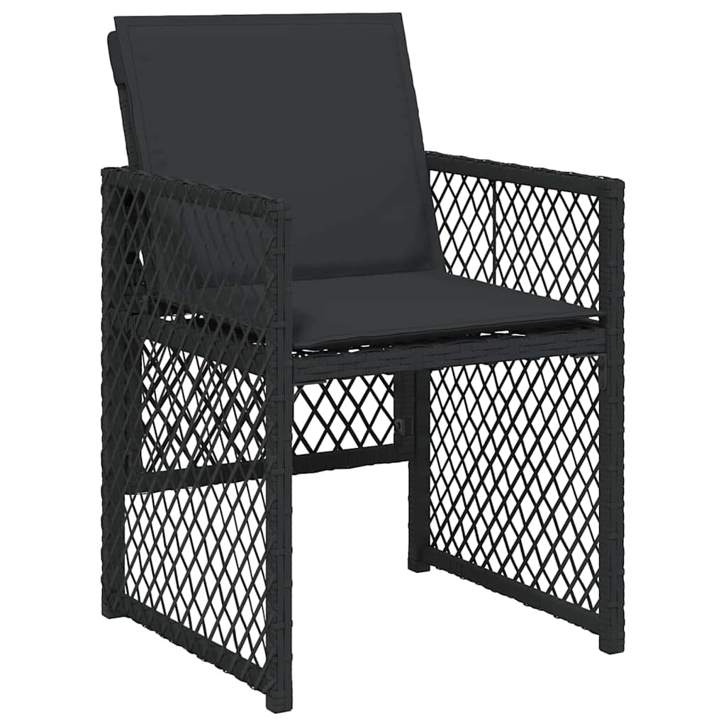 Garden Dining Set 9 pcs Black Poly Rattan