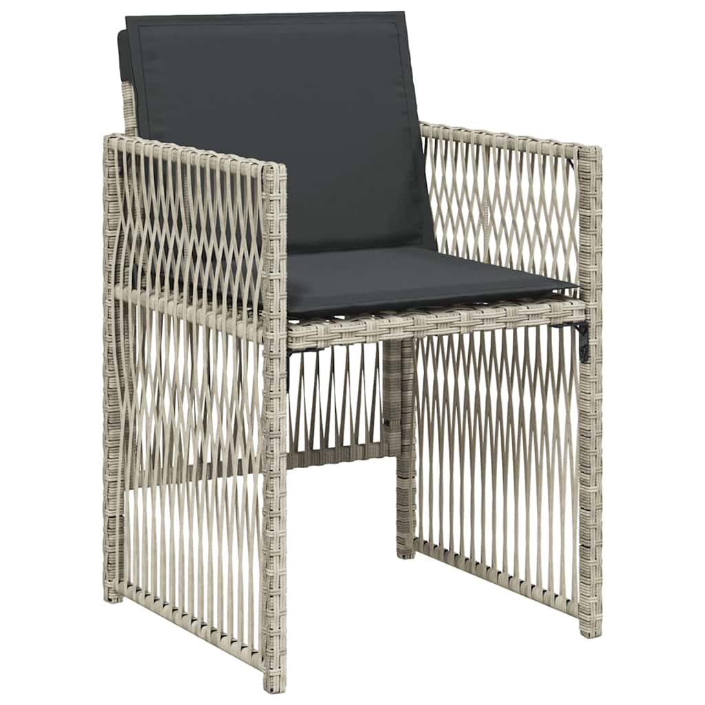 Garden Dining Set 9 pcs Light Grey Powder-Coated Steel