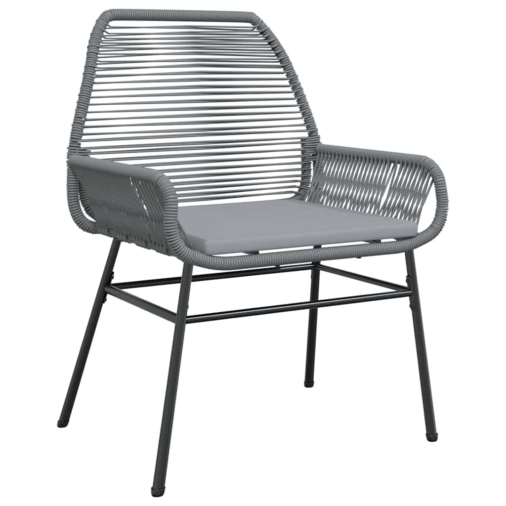 Garden Dining Set with Cushion 9 pcs Grey Poly Rattan