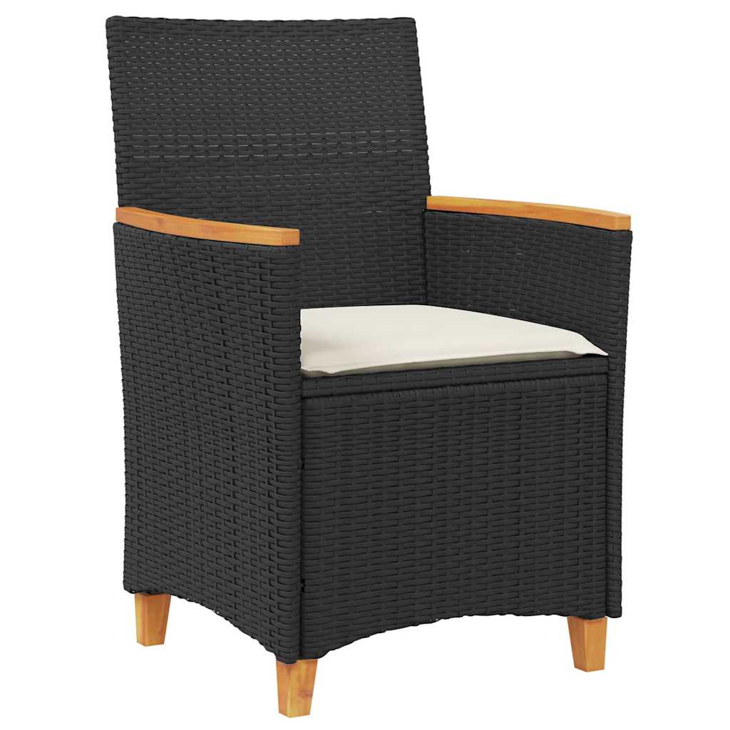 Garden Dining Set 5 pcs Black Poly Rattan