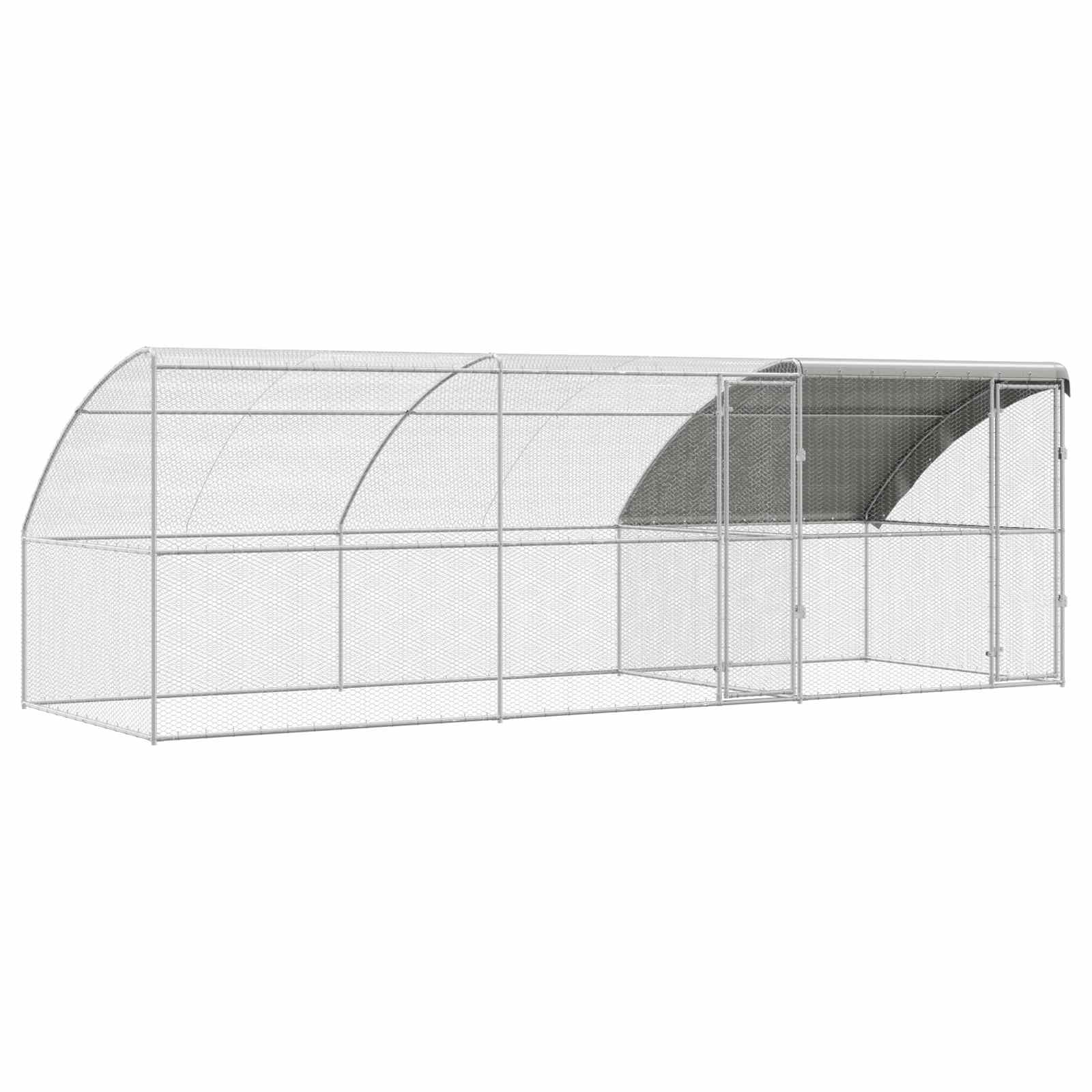 Chicken Cage 3 pcs Silver 600 x 200 x 200 cm Steel and PE