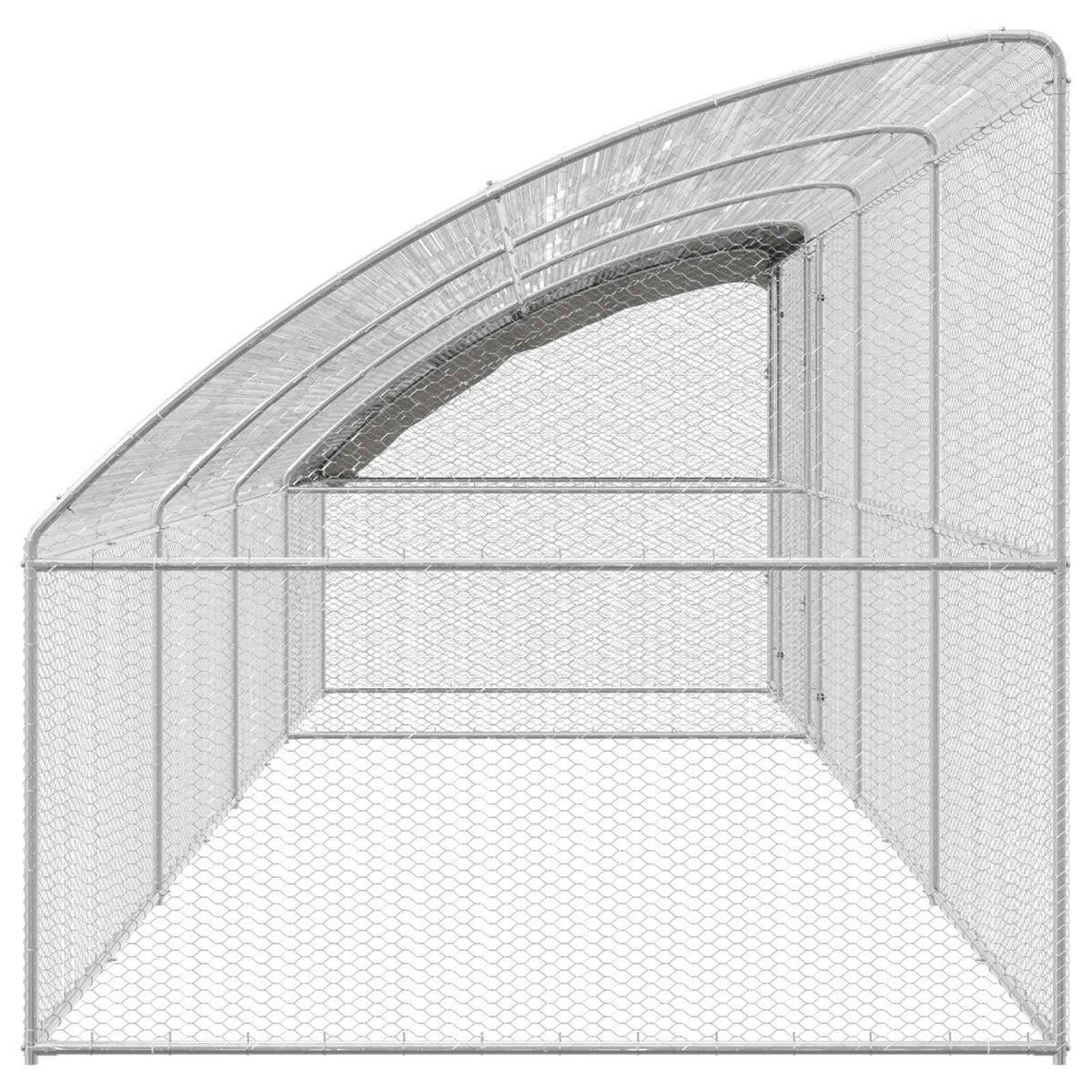 Chicken Cage 4 pcs Silver 800 x 200 x 200 cm Steel and PE