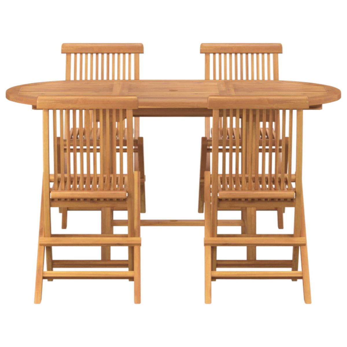 Garden Dining Set 5 pcs Brown Solid Teak Wood