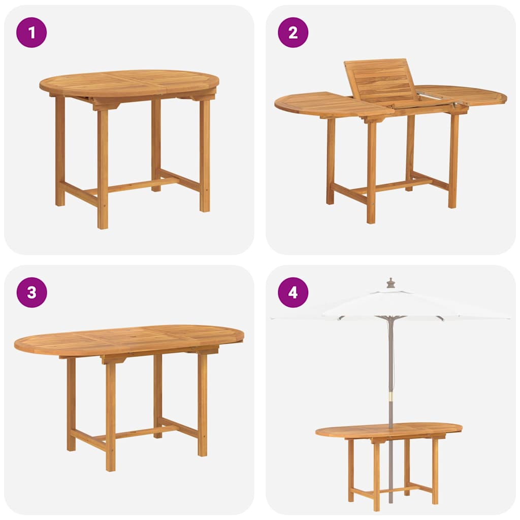 Garden Dining Set 7 pcs Brown Solid Teak Wood