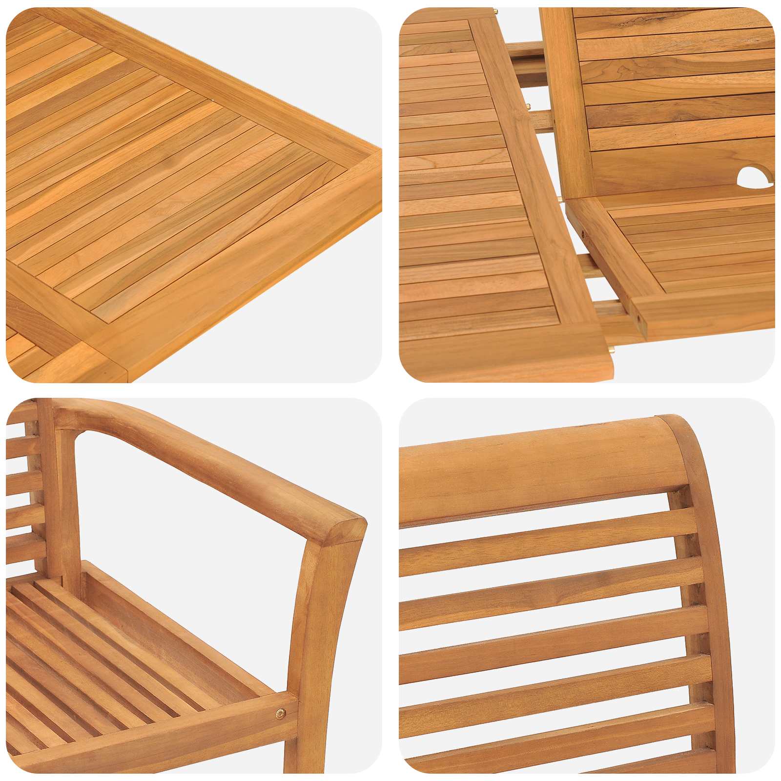 Garden Dining Set 5 pcs Brown Solid Teak Wood