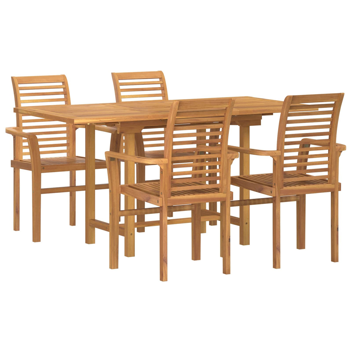 Garden Dining Set 5 pcs Brown Solid Teak Wood
