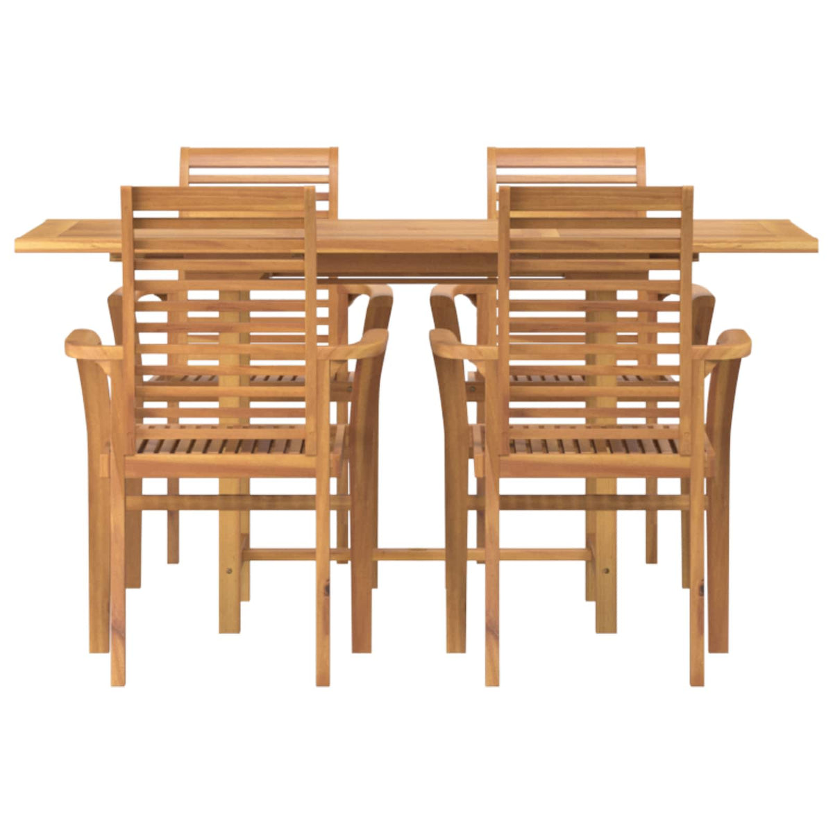 Garden Dining Set 5 pcs Brown Solid Teak Wood