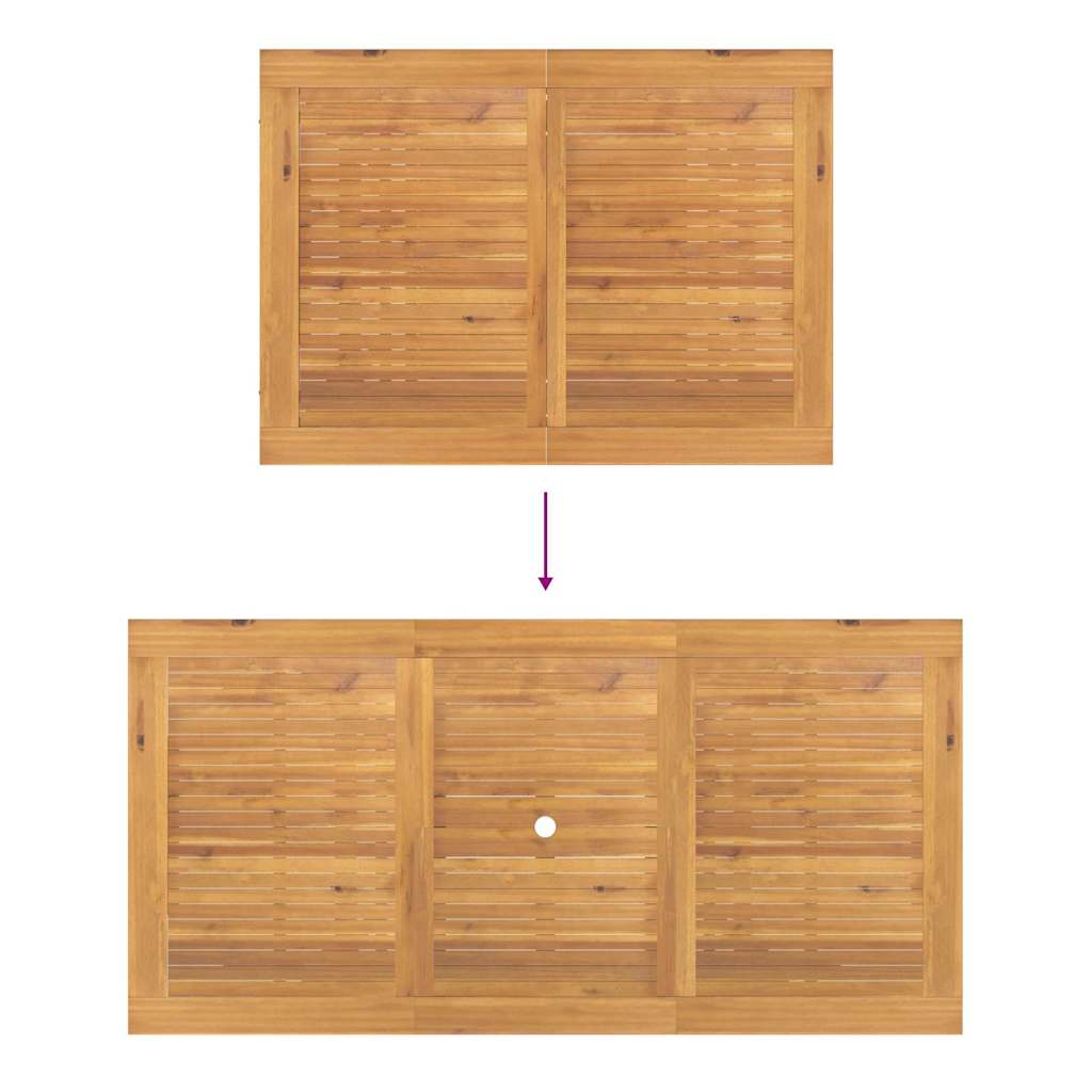 Garden Dining Set 7 pcs Brown Solid Teak Wood