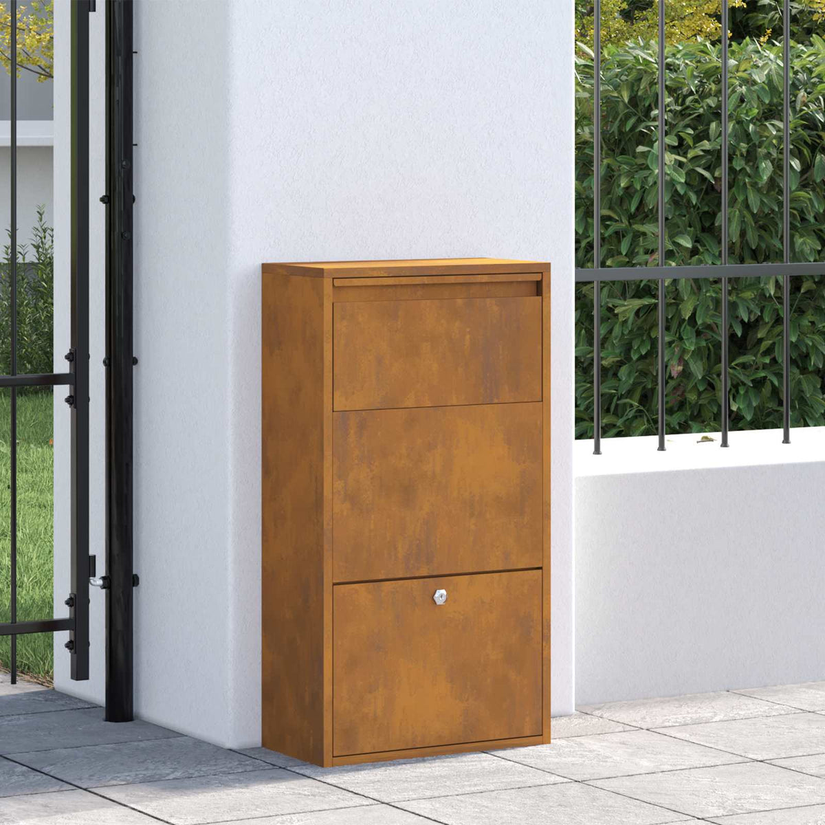 Parcel Drop Box Rusty 44 x 22 x 82 cm Weathering Steel