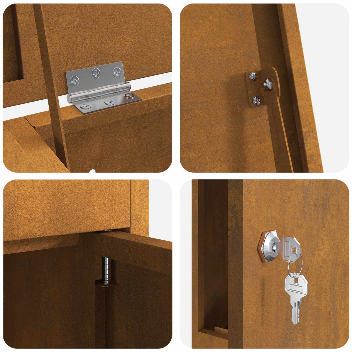 Parcel Drop Box Rusty 44,5 x 29 x 110,5 cm Weathering Steel