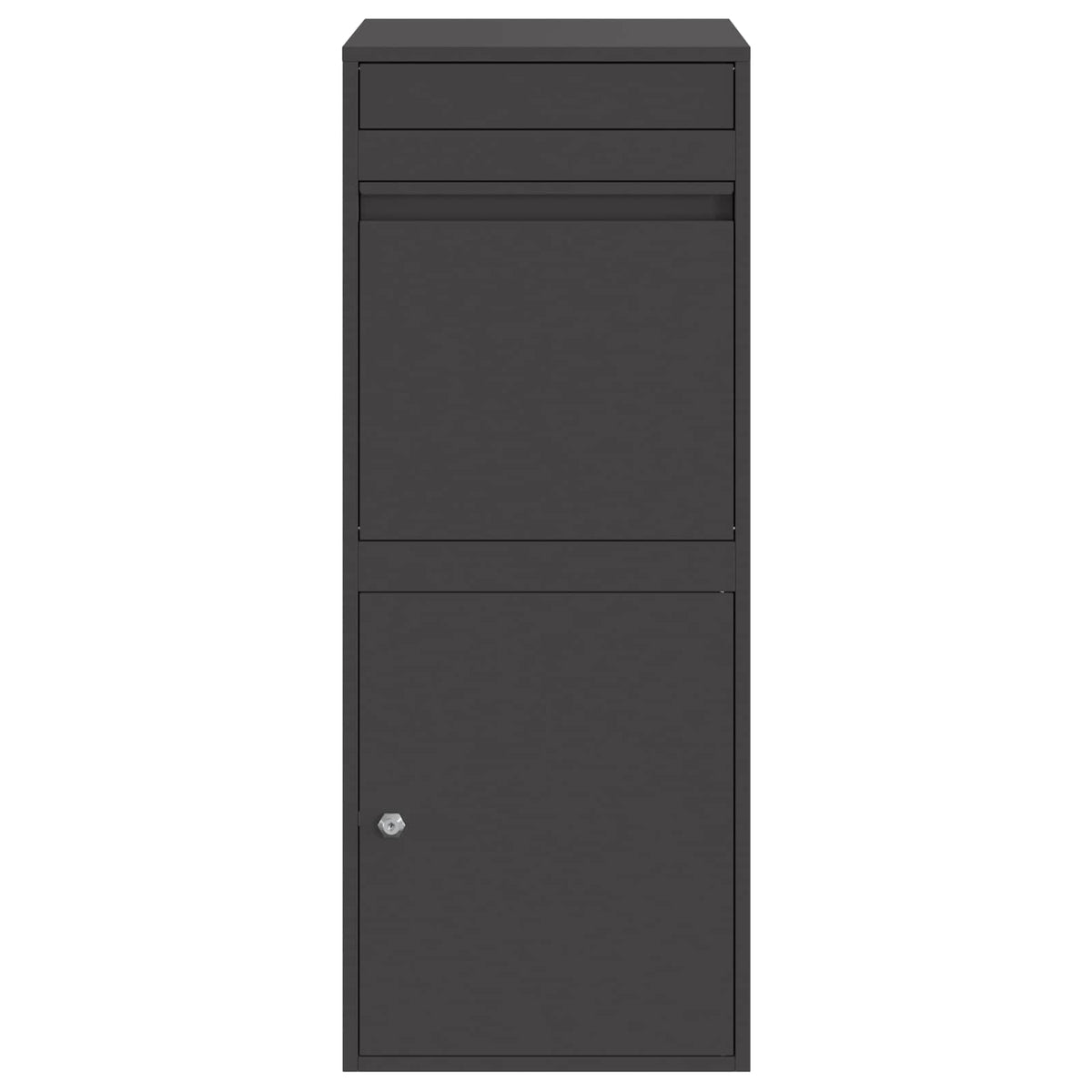 Parcel Drop Box with Storage Black 47.5 x 38 x 59 cm Steel