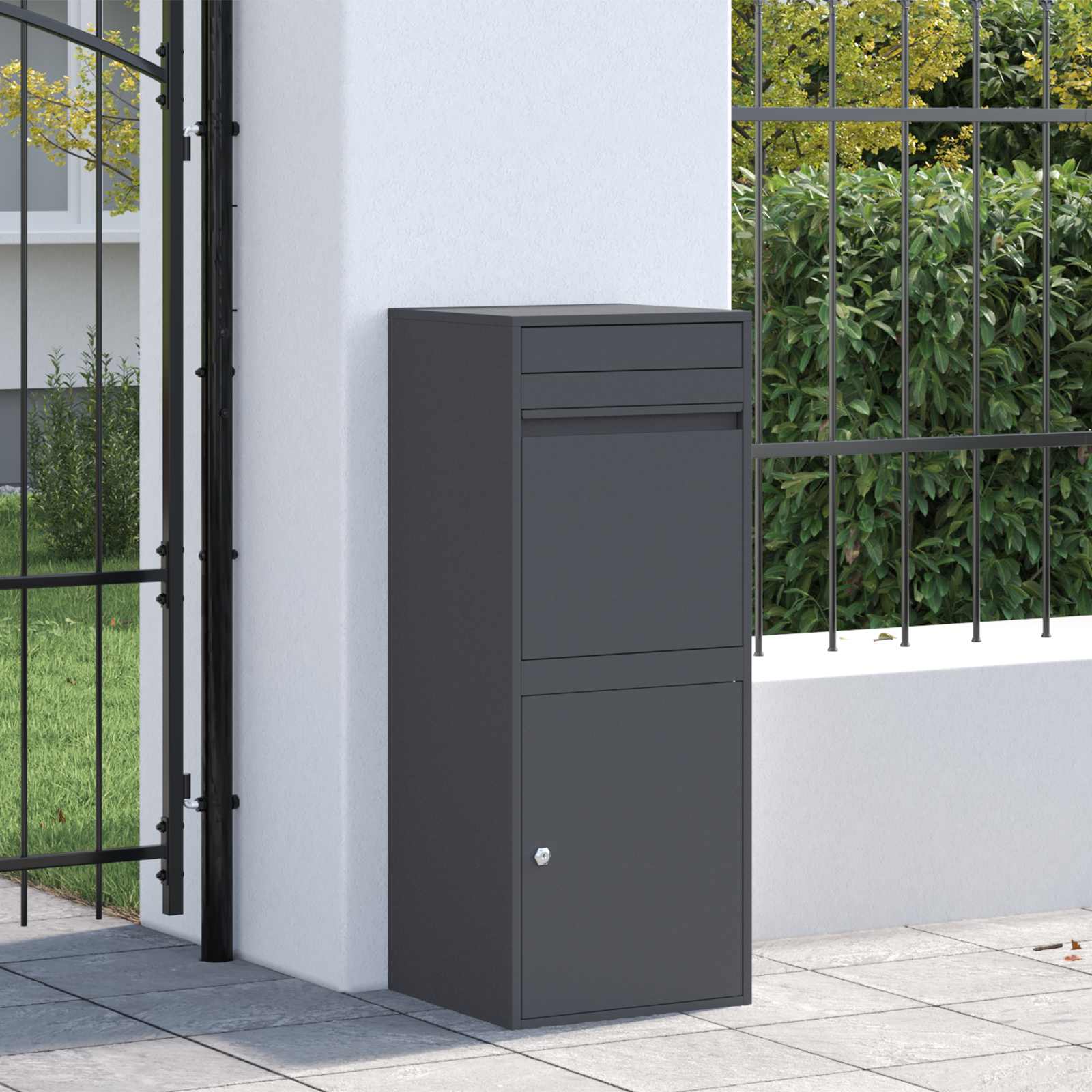 Parcel Drop Box with Storage Anthracite 47.5 x 38 x 59 cm Steel