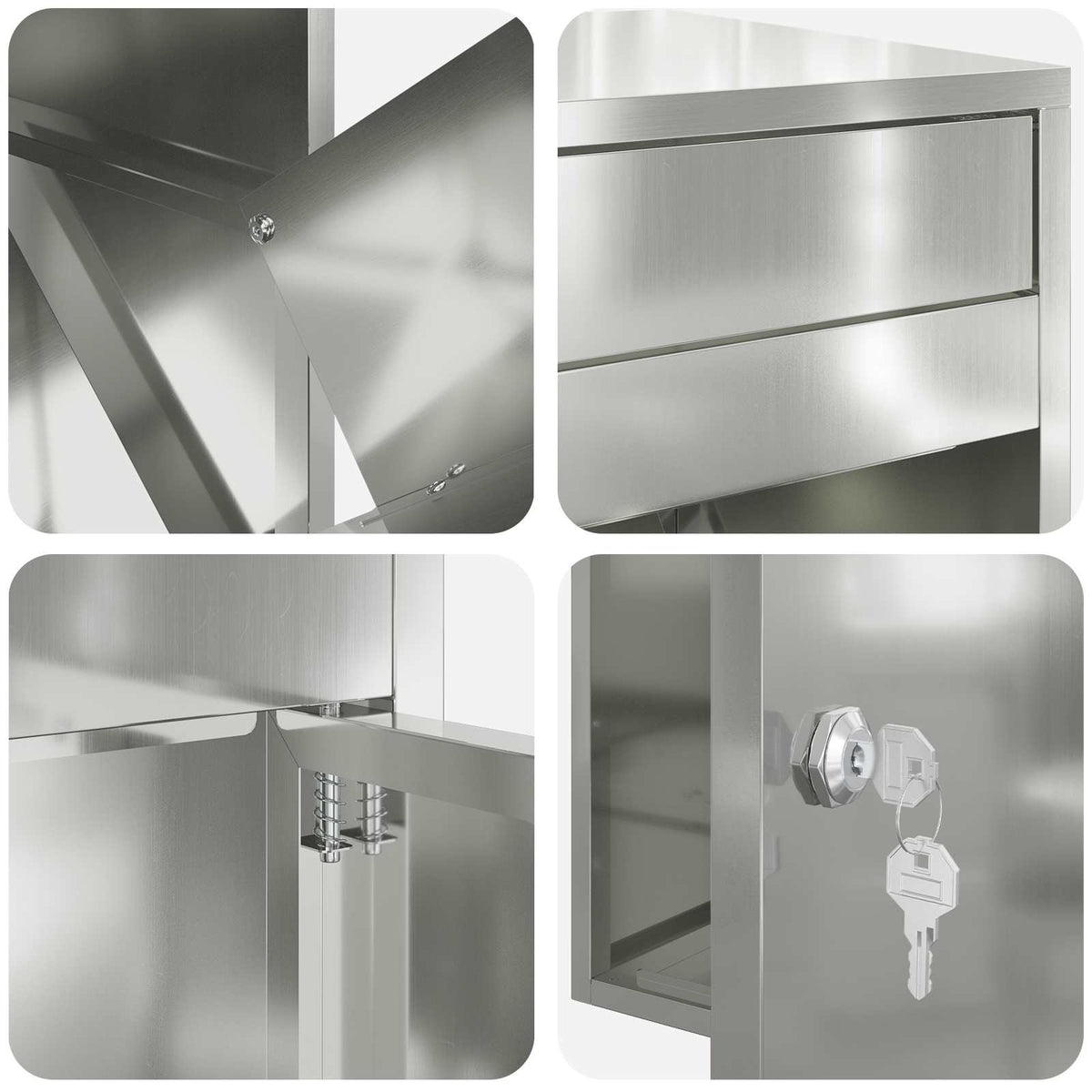Parcel Drop Box Silver 47.5 x 38 x 59 cm Galvanised Steel