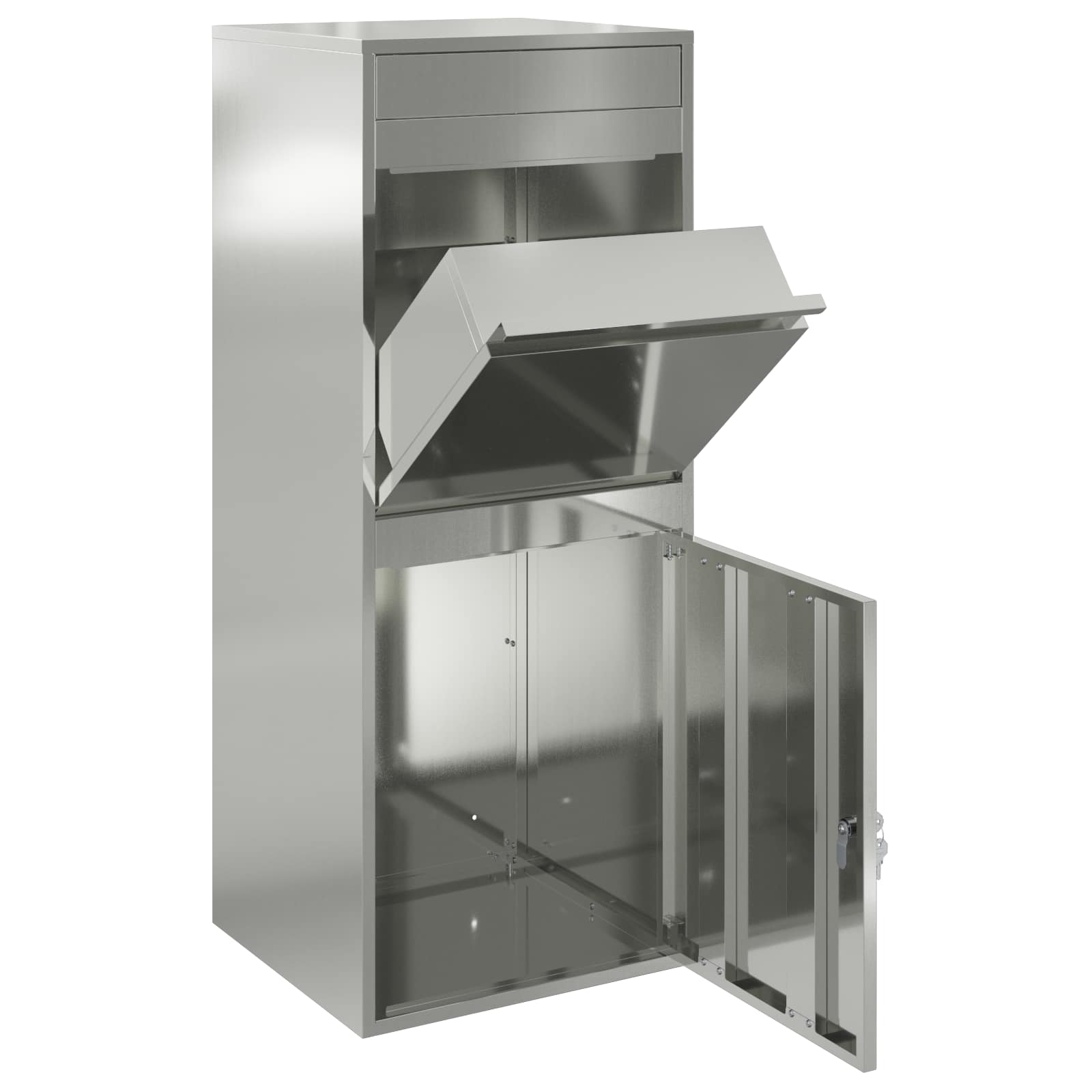 Parcel Drop Box Silver 47.5 x 38 x 59 cm Galvanised Steel