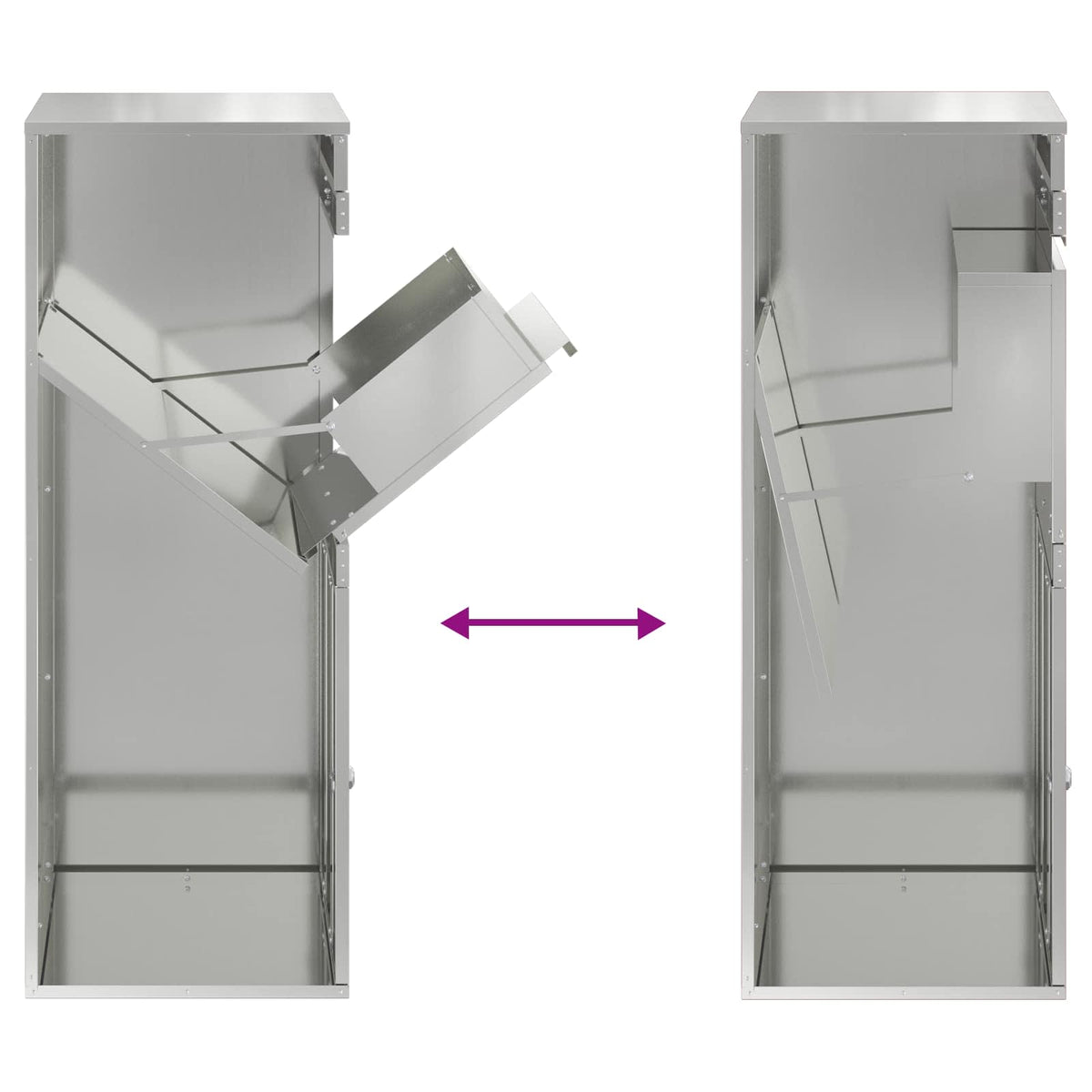 Parcel Drop Box Silver 47.5 x 38 x 59 cm Galvanised Steel