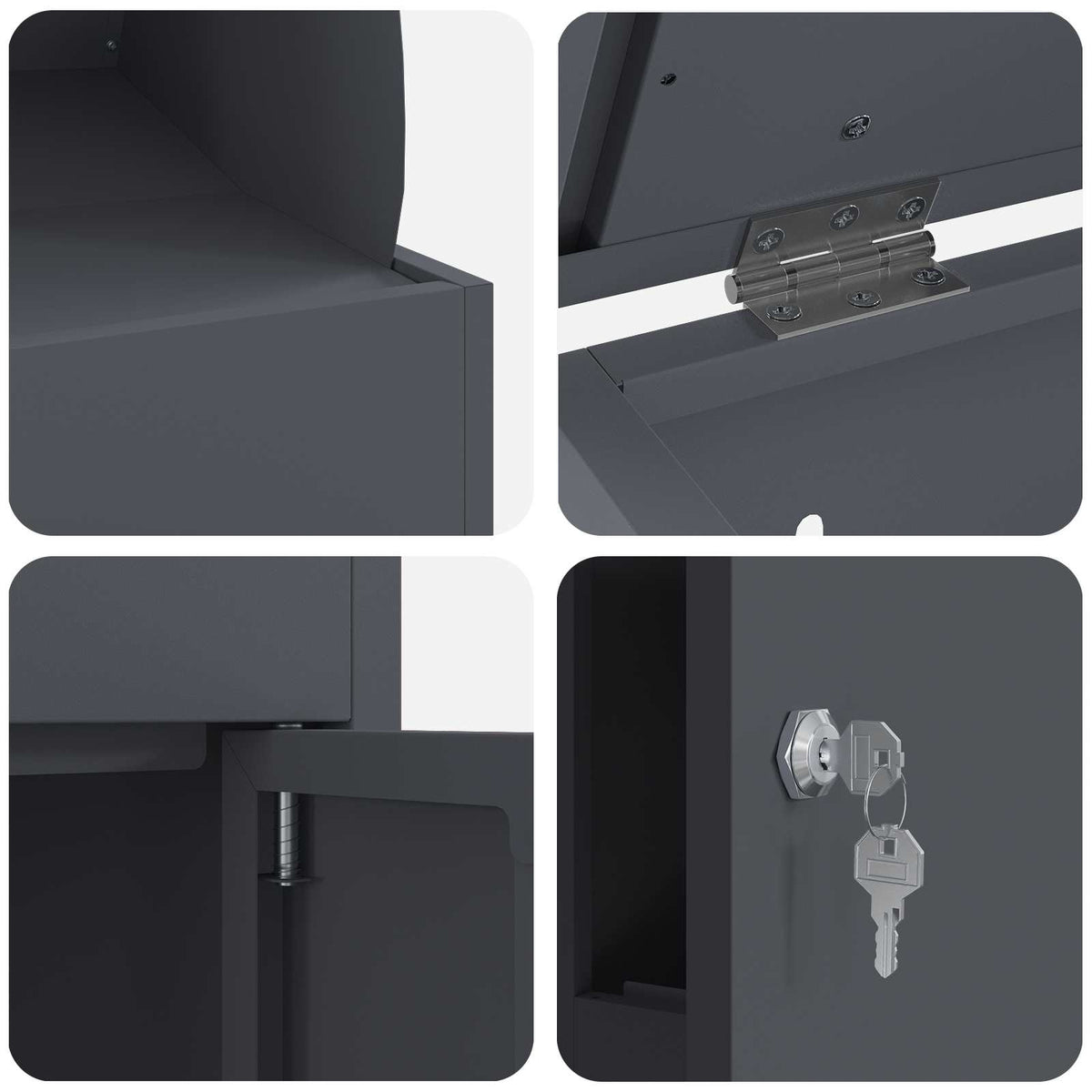 Parcel Drop Box with Storage Anthracite 47.5 x 38 x 59 cm Steel