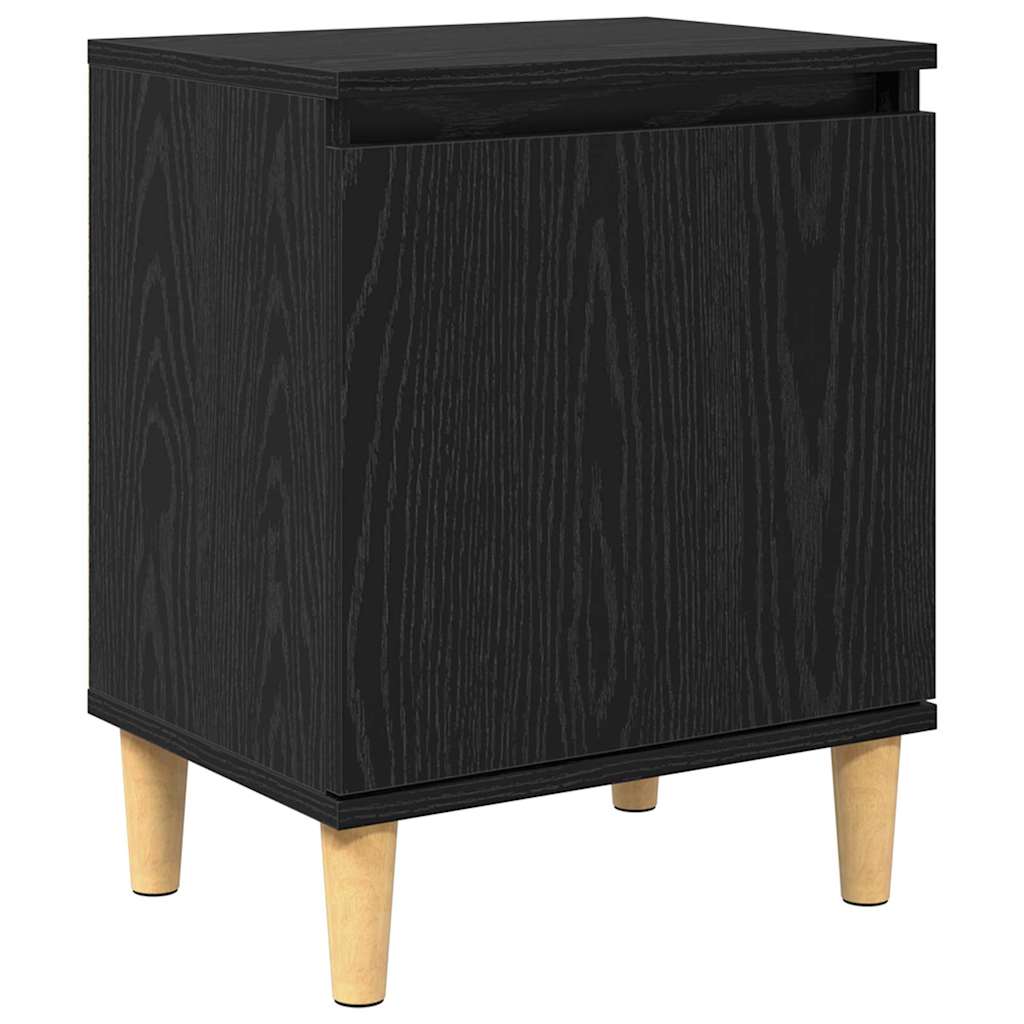 Bedside Cabinet Black Oak 40 x 30 x 50 cm Engineered Wood