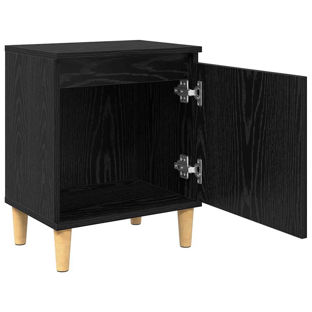 Bedside Cabinet Black Oak 40 x 30 x 50 cm Engineered Wood
