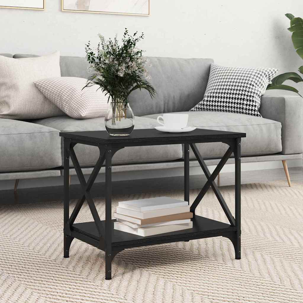 Side Table Black Oak 55 x 38 x 45 cm Engineered Wood