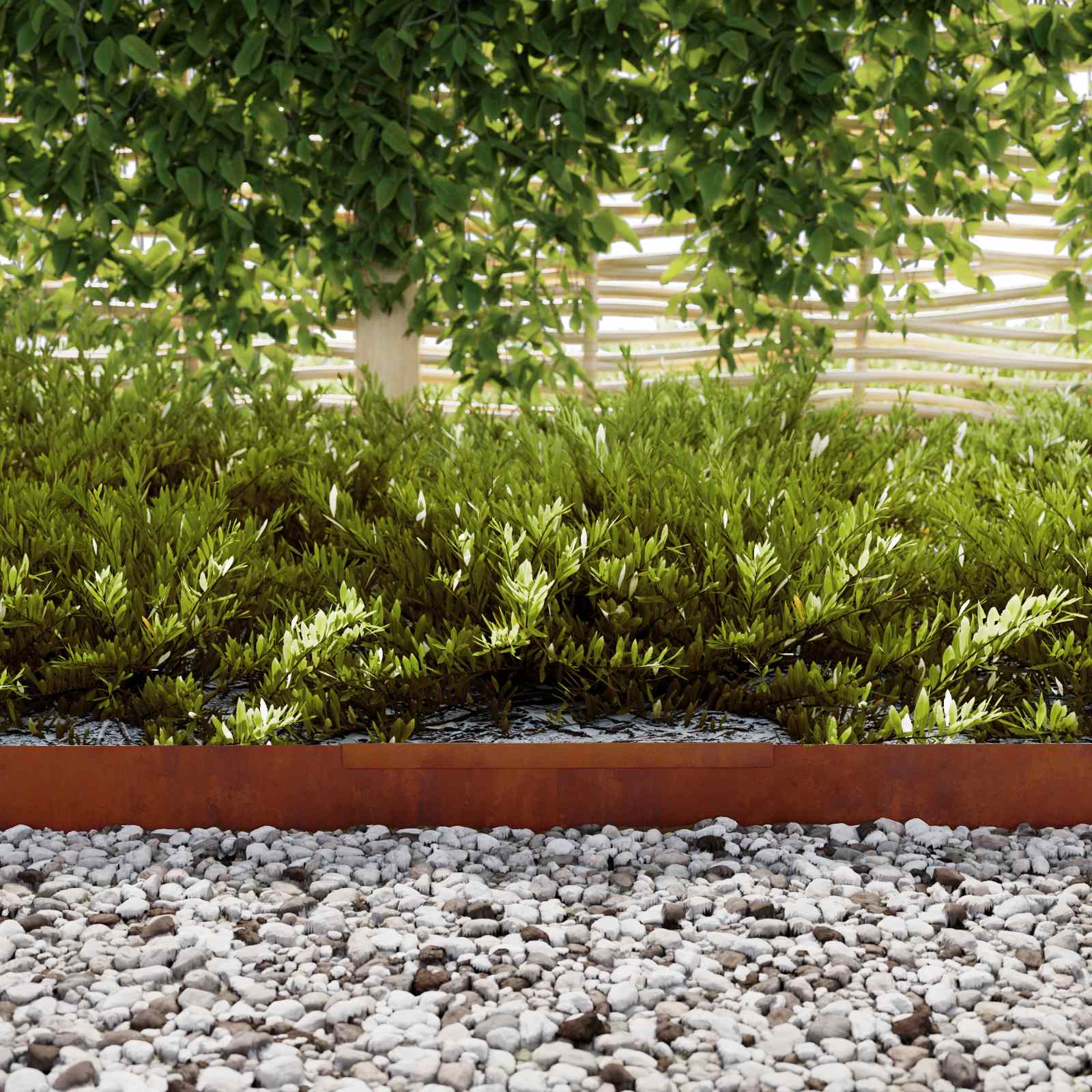 Lawn Edging 4 pcs 450 x 10 cm Weathering Steel Rusty