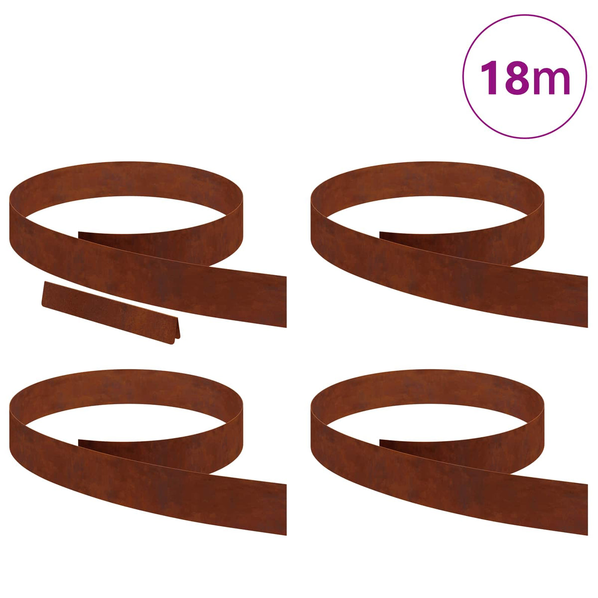 Lawn Edging 4 pcs 450 x 10 cm Weathering Steel Rusty
