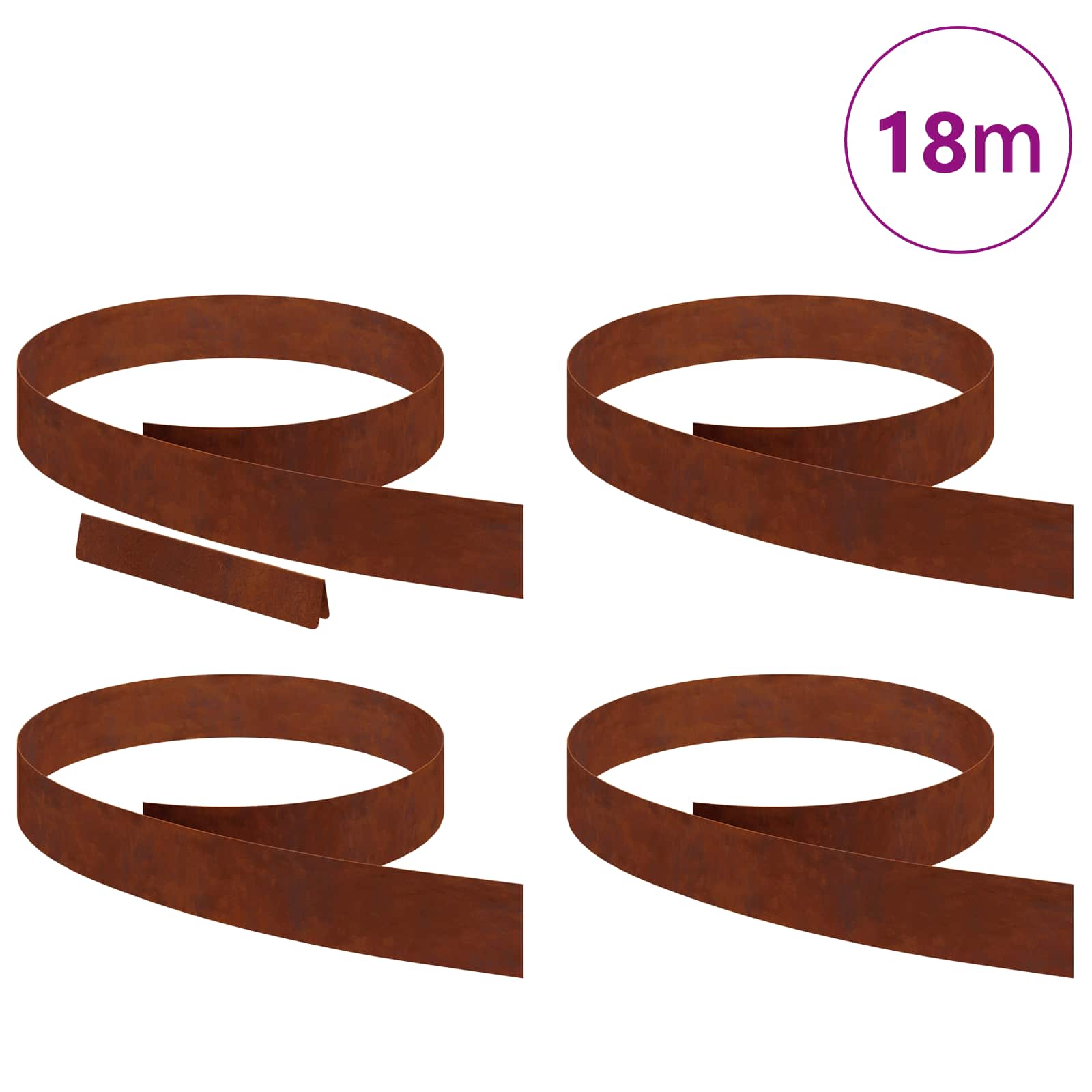 Lawn Edging 4 pcs 450 x 10 cm Weathering Steel Rusty