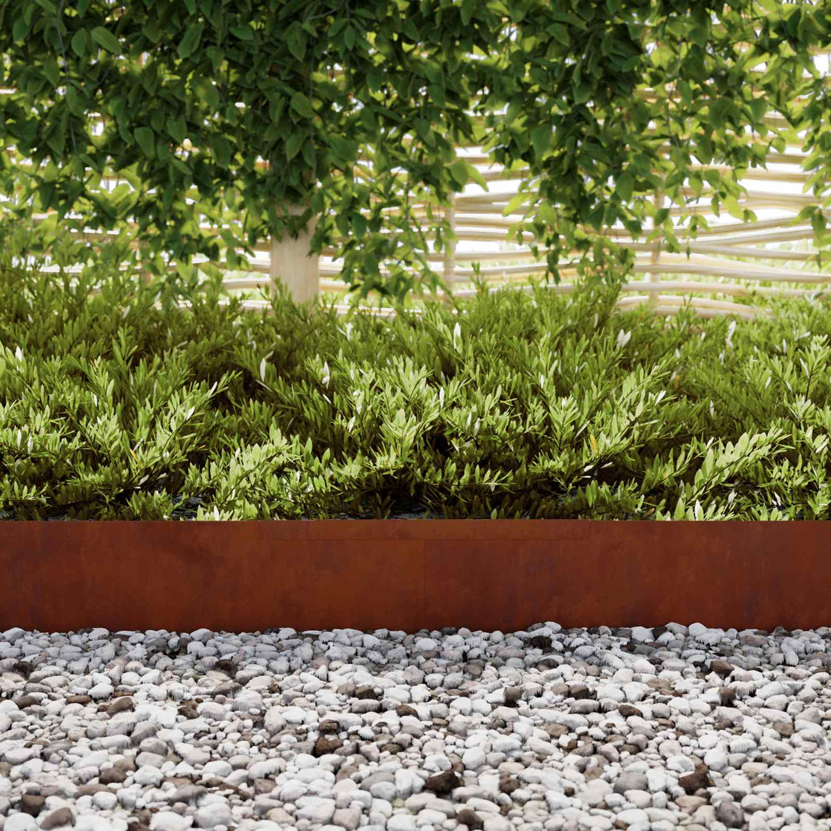 Lawn Edging Rusty 450 x 0.05 x 15 cm Weathering Steel