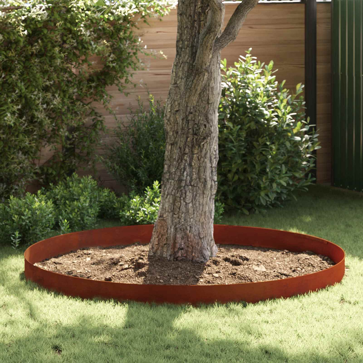 Lawn Edging 4 pcs Rusty 450 x 0.05 x 15 cm Weathering Steel