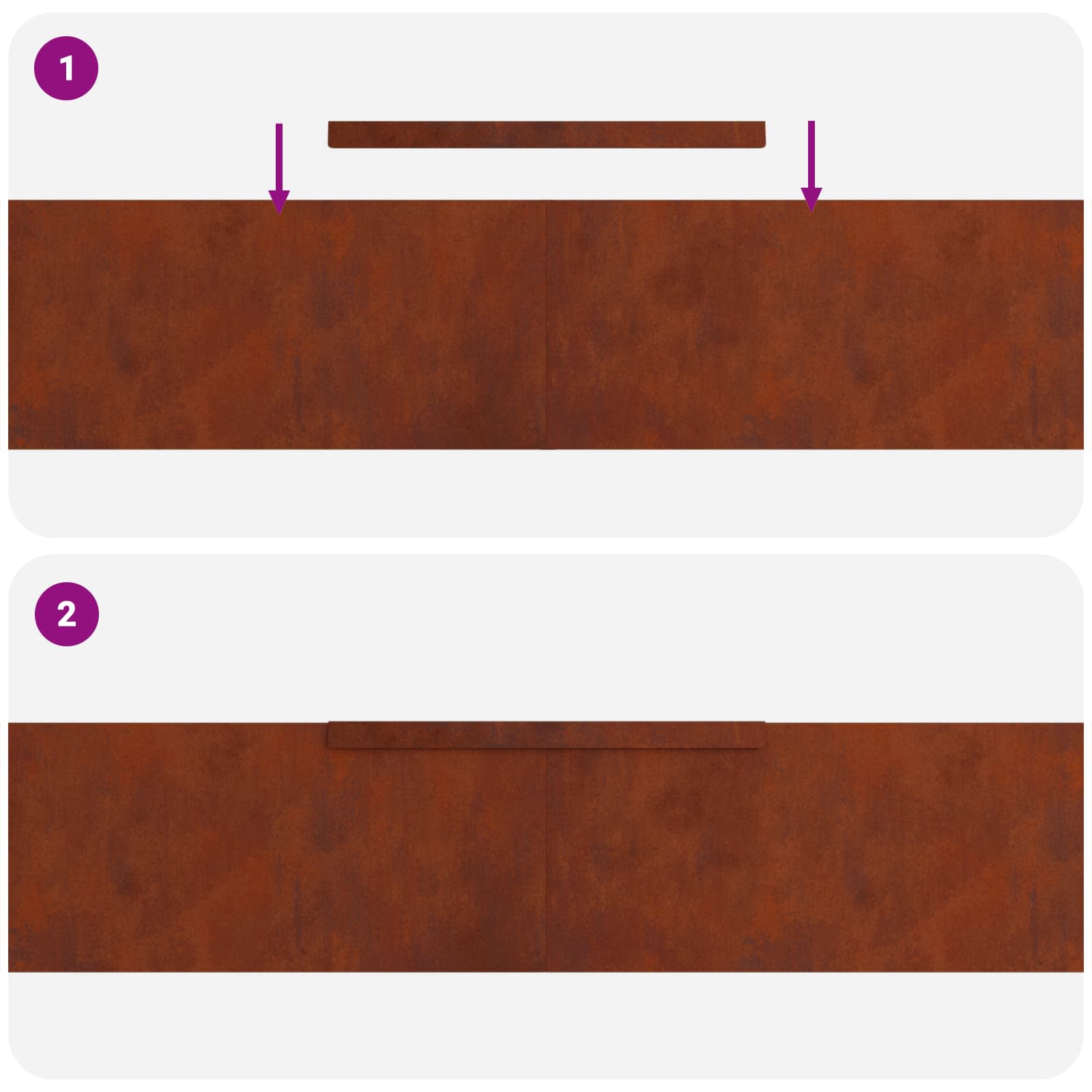 Lawn Edging 4 pcs Rusty 450 x 0.05 x 15 cm Weathering Steel