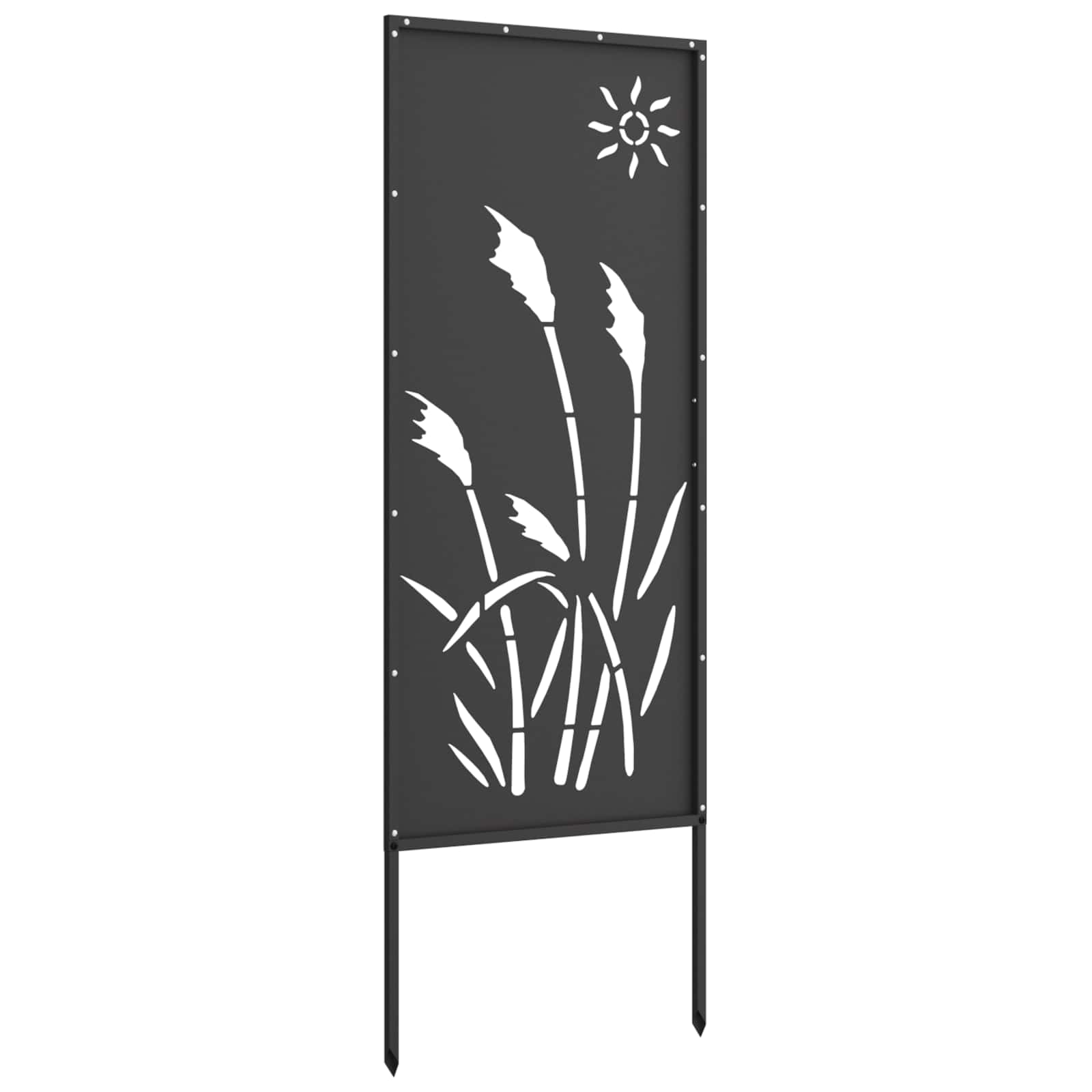 Garden Privacy Screen Black 50 x 140 cm Cold-rolled steel