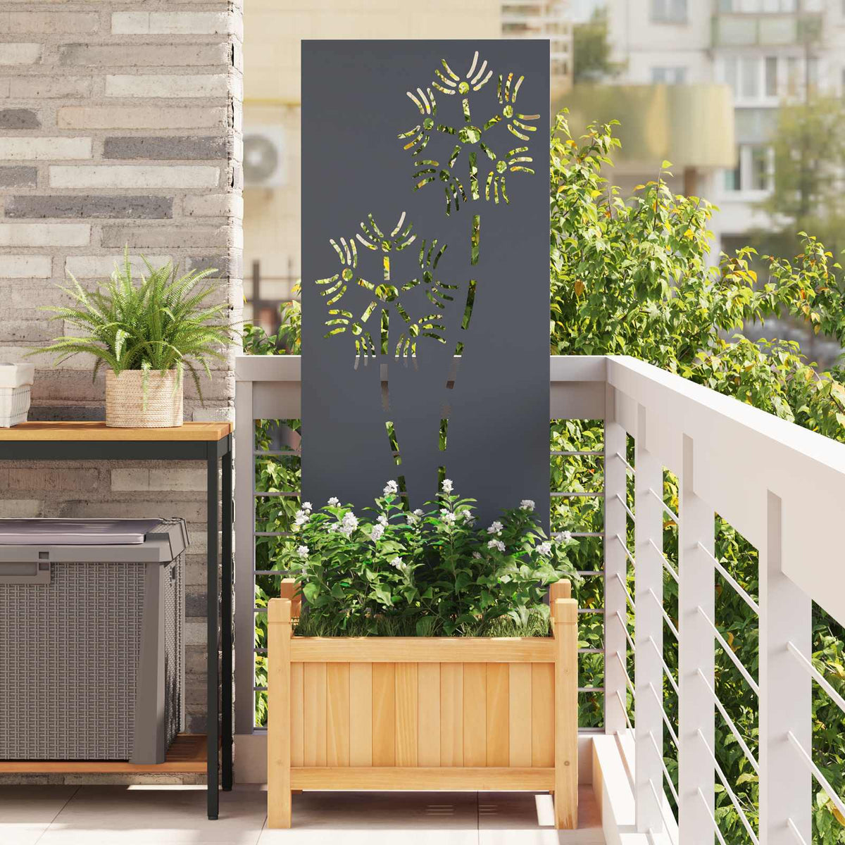 Garden Privacy Screen Anthracite 50 x 140 cm Cold-rolled steel